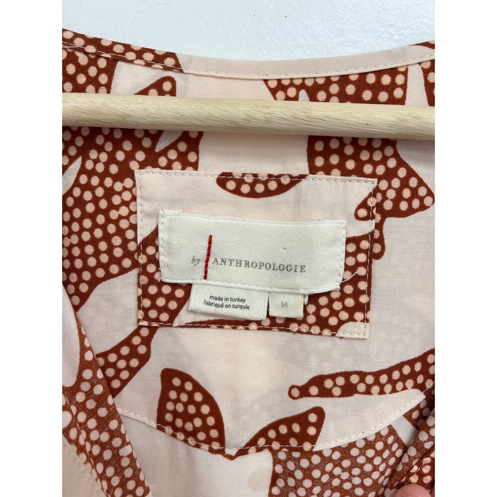 Anthropologie The Somerset Tiered Maxi Dress V-Neck Neutral Dotted Floral - Med - Picture 6 of 11